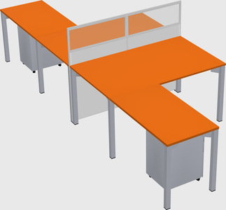 Shared l-shape cubicle
