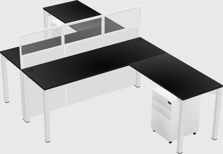 Shared l-shape cubicle