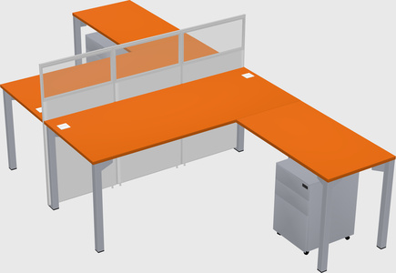 Shared l-shape cubicle