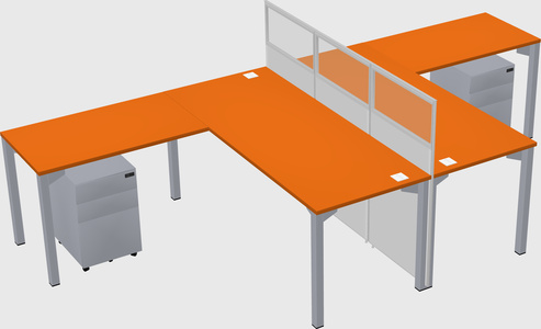 Shared l-shape cubicle