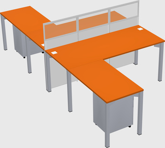 Shared l-shape cubicle