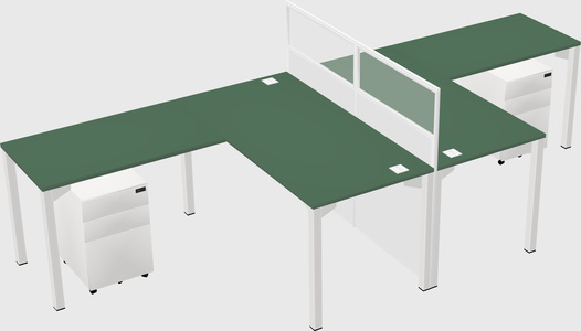 Shared l-shape cubicle