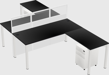Shared l-shape cubicle