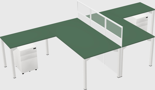 Shared l-shape cubicle