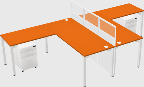 Shared l-shape cubicle