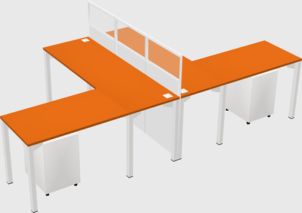 Shared l-shape cubicle