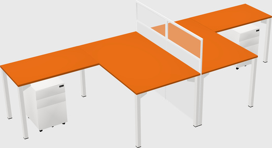 Shared l-shape cubicle