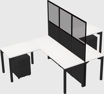 Shared l-shape cubicle