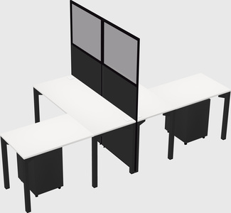Shared l-shape cubicle
