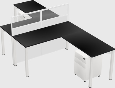 Shared l-shape cubicle