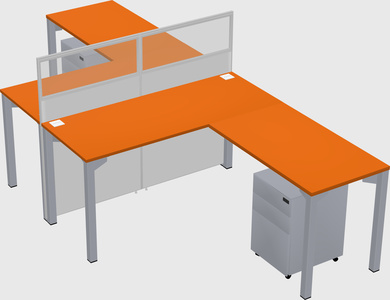 Shared l-shape cubicle