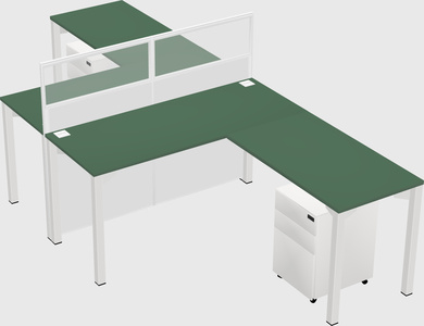 Shared l-shape cubicle