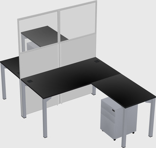 Shared l-shape cubicle