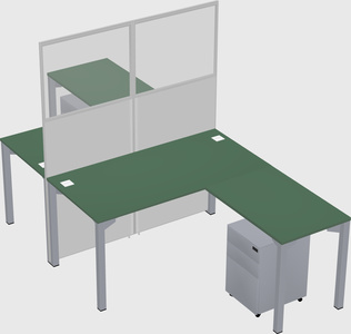 Shared l-shape cubicle