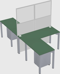 Shared l-shape cubicle
