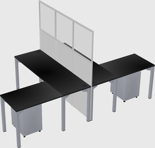 Shared l-shape cubicle