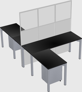 Shared l-shape cubicle
