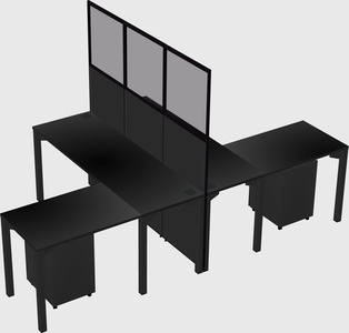 Shared l-shape cubicle