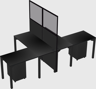Shared l-shape cubicle