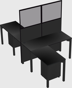 Shared l-shape cubicle