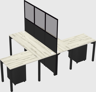Shared l-shape cubicle