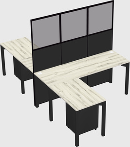 Shared l-shape cubicle