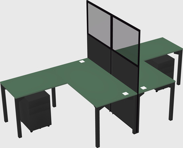 Shared l-shape cubicle