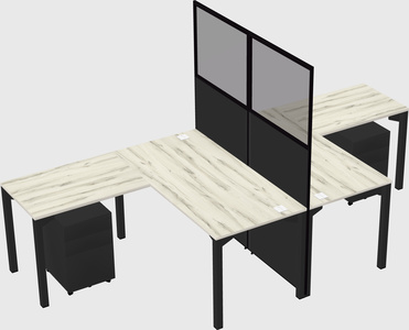 Shared l-shape cubicle