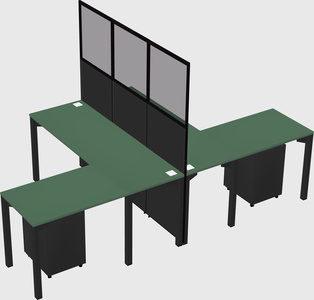 Shared l-shape cubicle