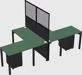 Shared l-shape cubicle