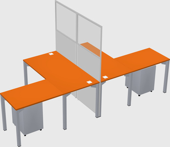 Shared l-shape cubicle