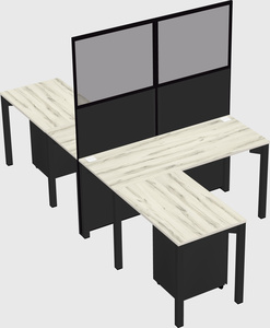Shared l-shape cubicle