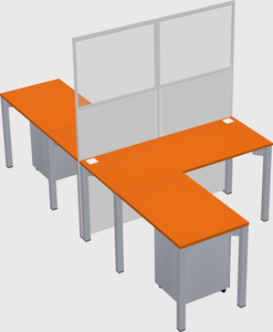 Shared l-shape cubicle
