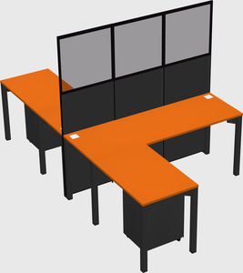Shared l-shape cubicle