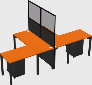 Shared l-shape cubicle