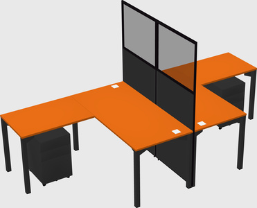 Shared l-shape cubicle