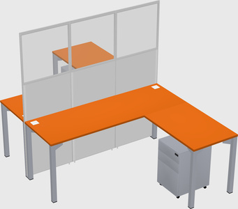Shared l-shape cubicle