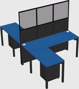 Shared l-shape cubicle