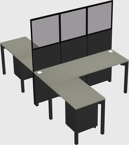 Shared l-shape cubicle