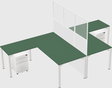 Shared l-shape cubicle