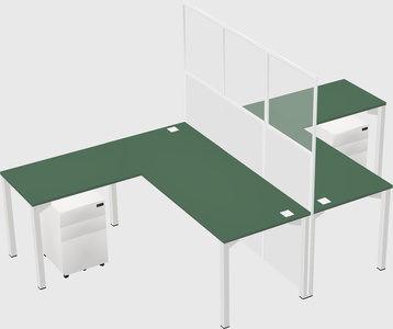 Shared l-shape cubicle