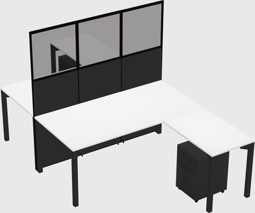 Shared l-shape cubicle