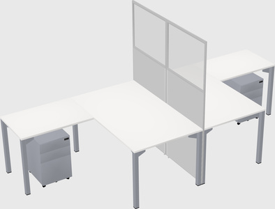 Shared l-shape cubicle
