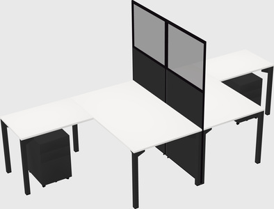 Shared l-shape cubicle