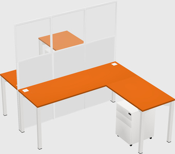 Shared l-shape cubicle