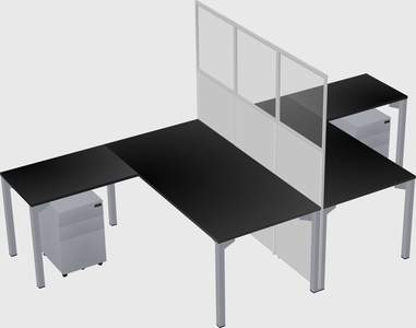 Shared l-shape cubicle
