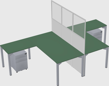 Shared l-shape cubicle