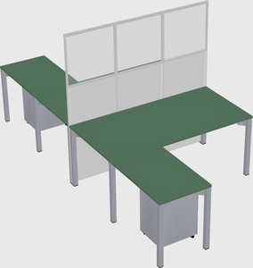 Shared l-shape cubicle
