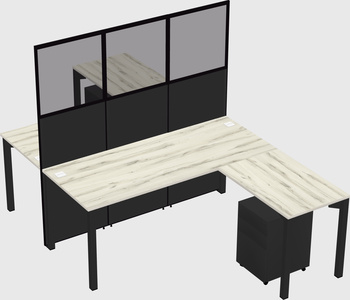 Shared l-shape cubicle