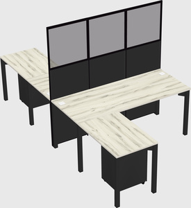 Shared l-shape cubicle